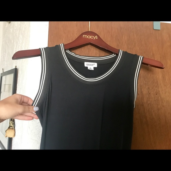 Charcoal grey Maxi with chic white stripe trim - Picture 5 of 8